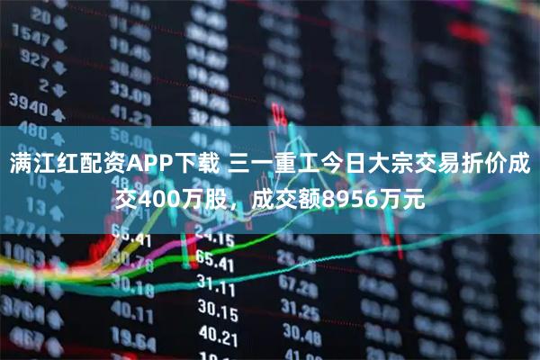 满江红配资APP下载 三一重工今日大宗交易折价成交400万股，成交额8956万元